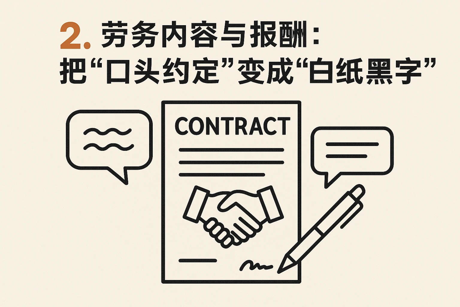 2. 劳务内容与报酬：把“口头约定”变成“白纸黑字”
