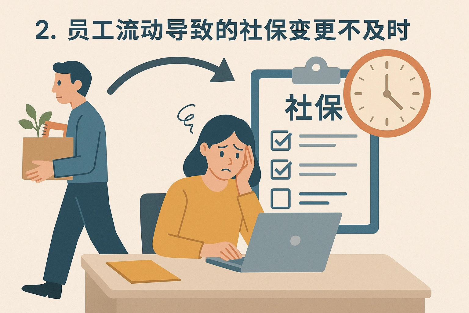2. 员工流动导致的社保变更不及时