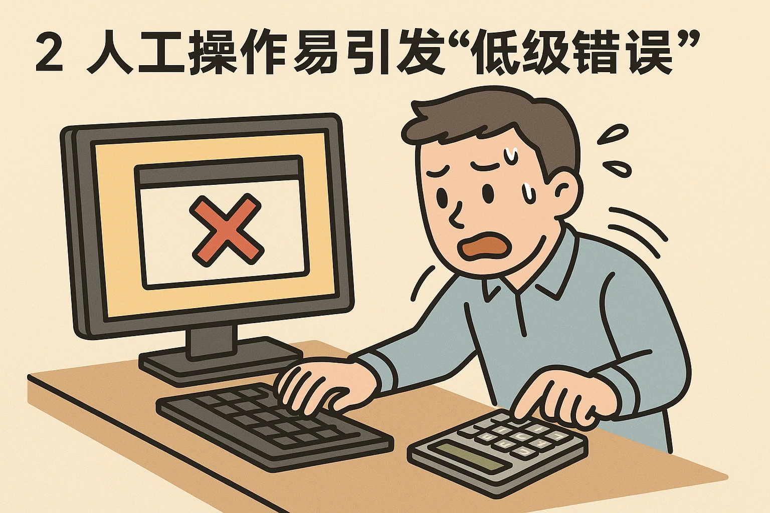 2. 人工操作易引发“低级错误”