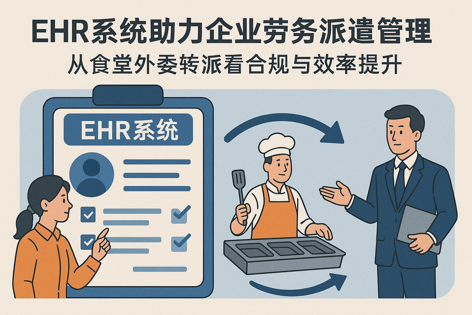 EHR系统助力企业劳务派遣管理：从食堂外委转派看合规与效率提升