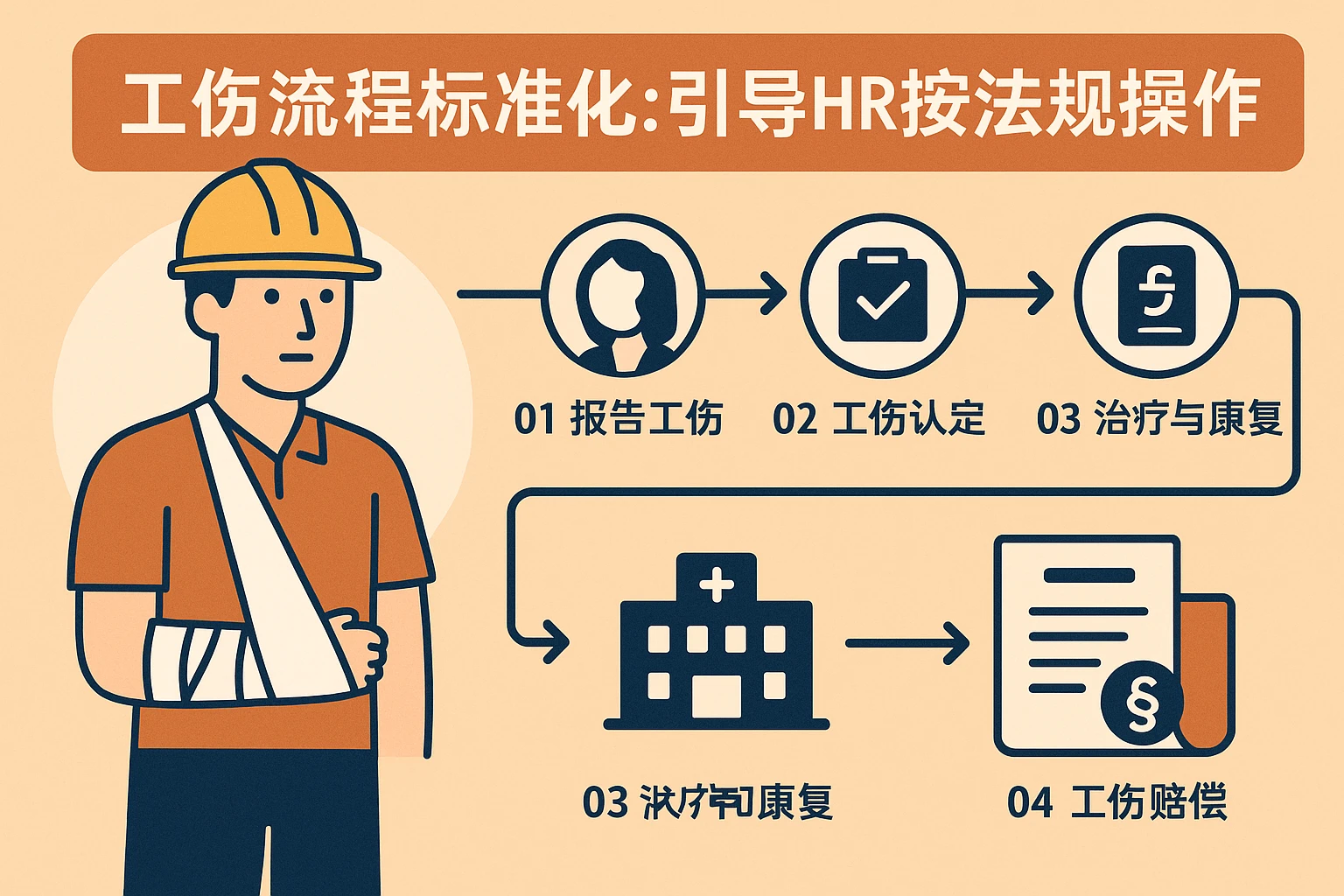 2. 工伤流程标准化：引导HR按法规操作