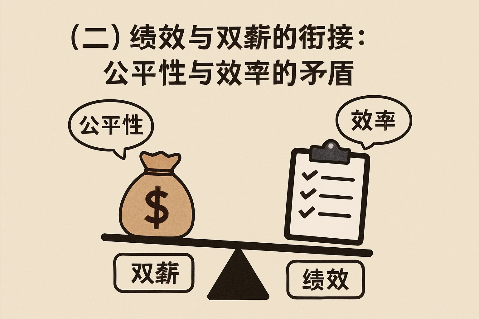 （二）绩效与双薪的衔接：公平性与效率的矛盾
