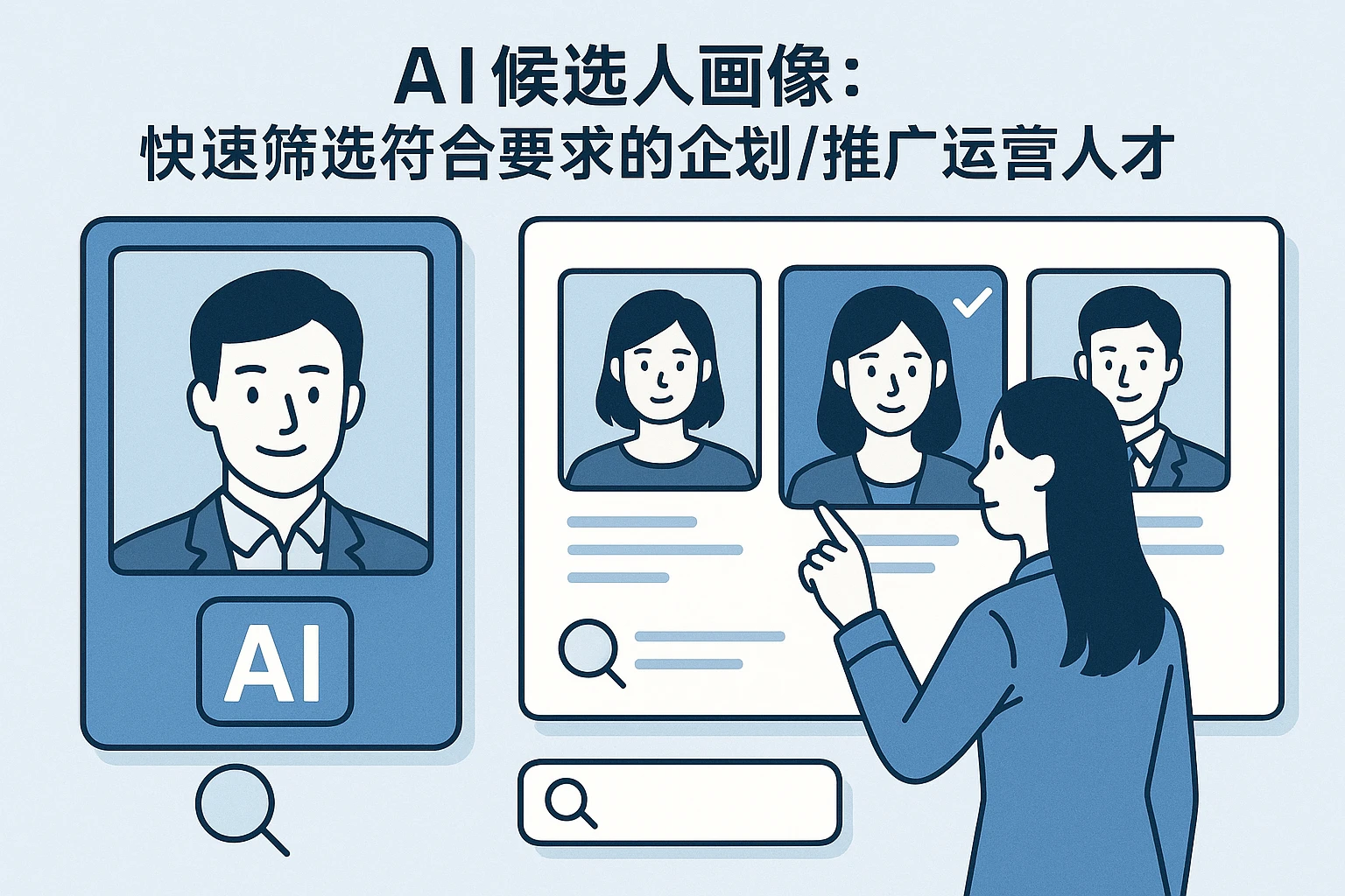 2. AI候选人画像：快速筛选符合要求的企划/推广运营人才