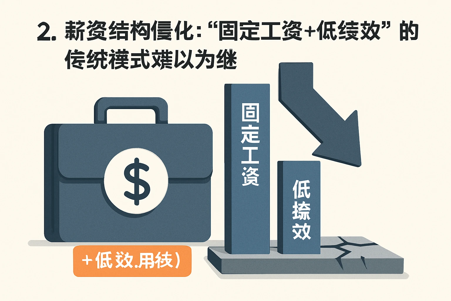 2. 薪资结构僵化：“固定工资+低绩效”的传统模式难以为继