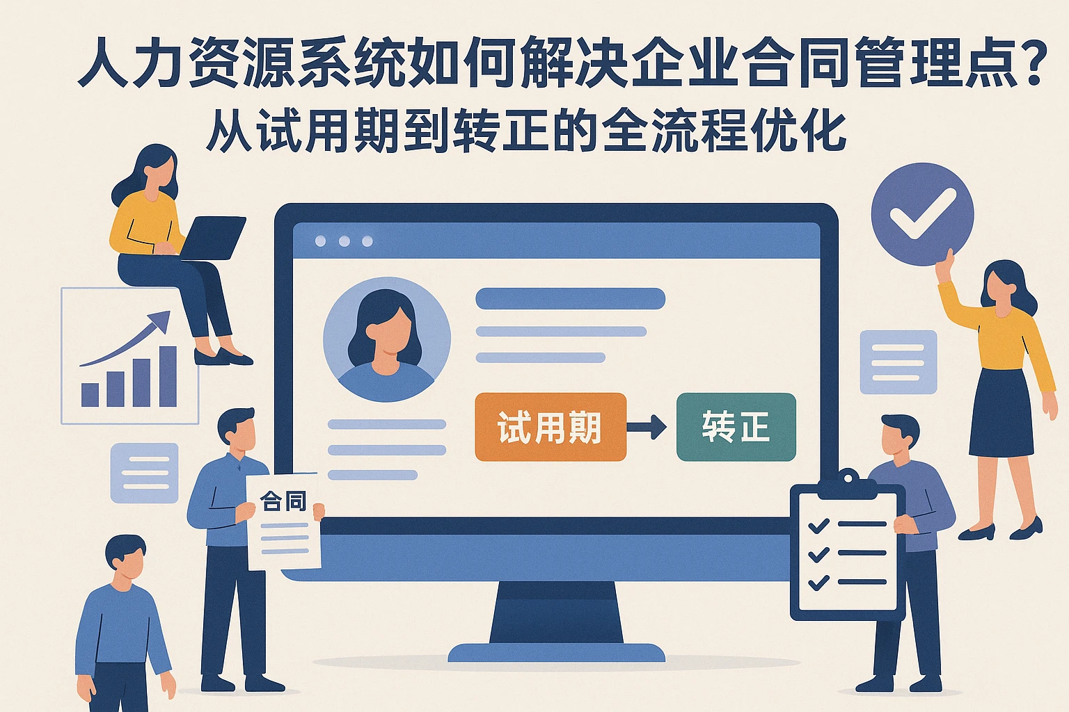 人力资源系统如何解决企业合同管理痛点？从试用期到转正的全流程优化