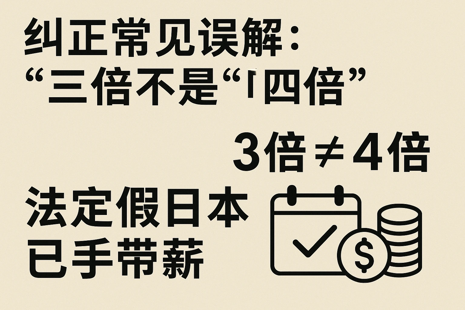 1.2 纠正常见误解：“三倍”不是“四倍”，法定假日本身带薪