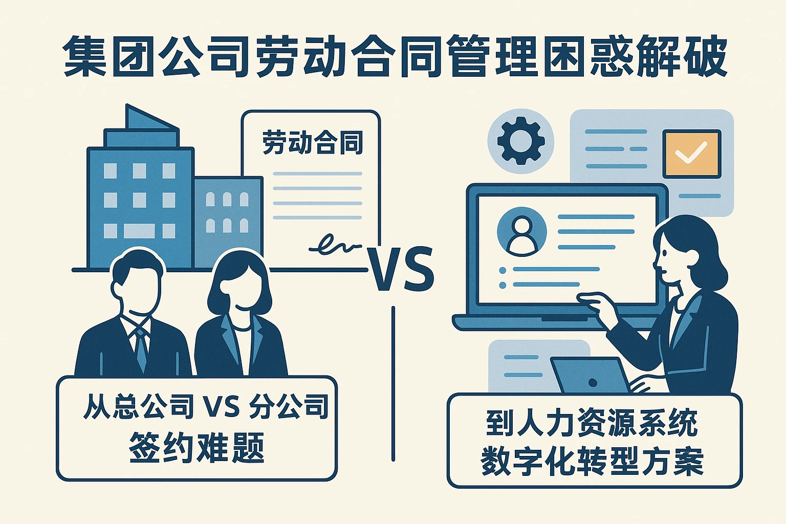 集团公司劳动合同管理困惑破解：从总公司vs分公司签约难题到人力资源系统数字化转型方案