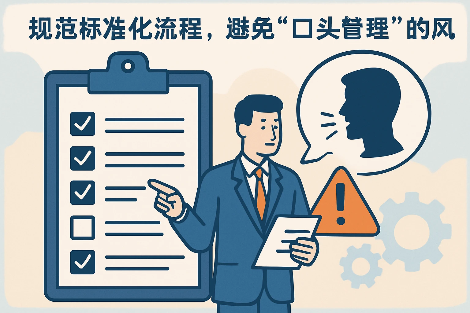 2. 规范标准化流程，避免“口头管理”的风险