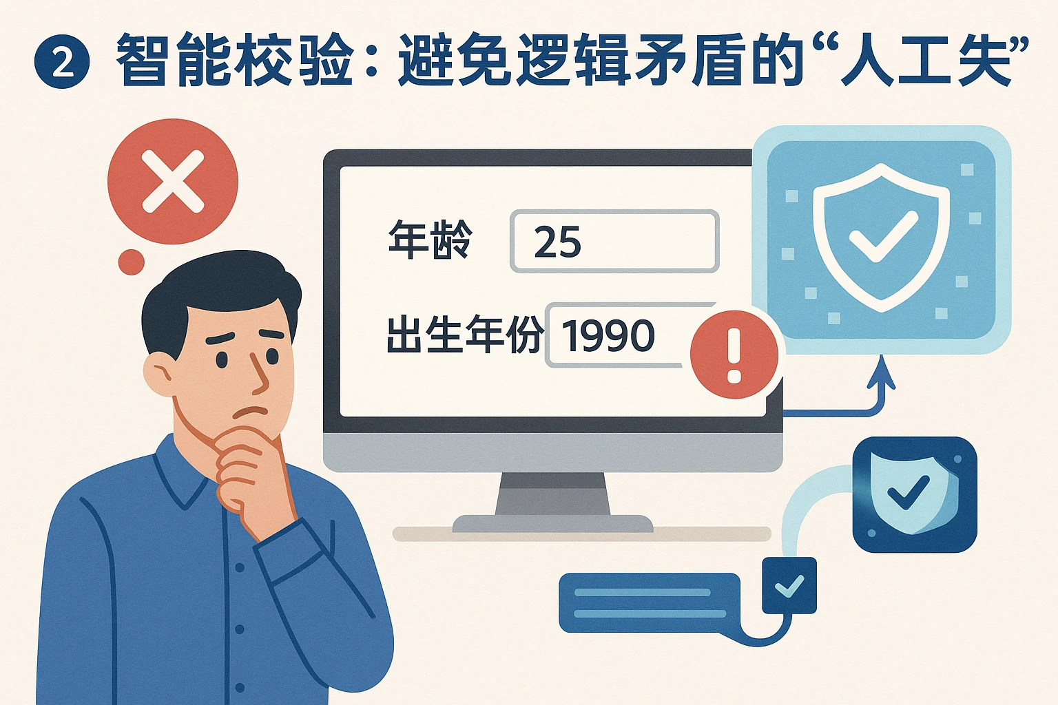 2. 智能校验：避免逻辑矛盾的“人工失误”