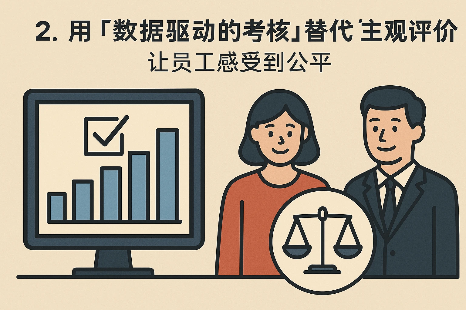2. 用“数据驱动的考核”替代“主观评价”，让员工感受到公平