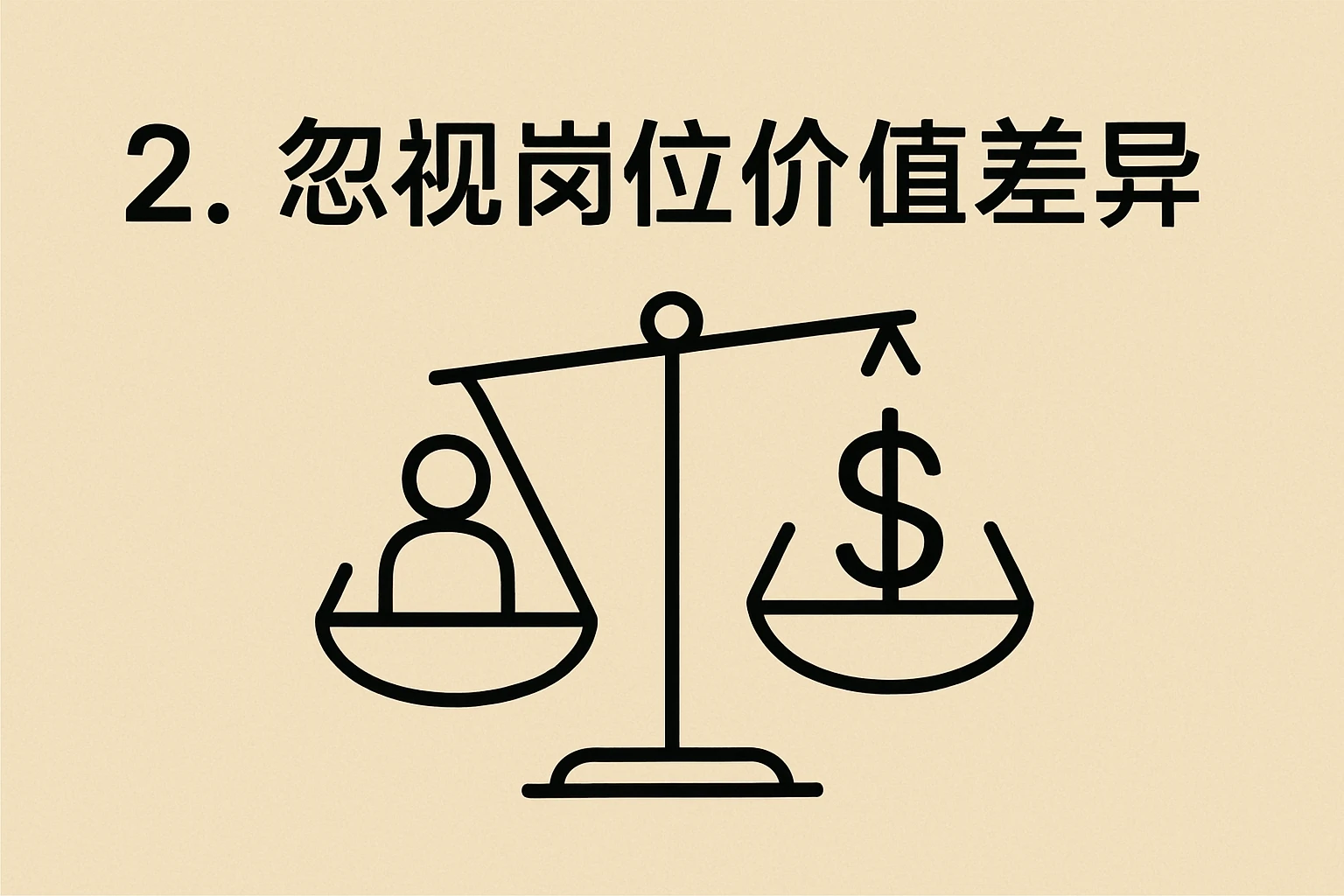 2. 忽视岗位价值差异