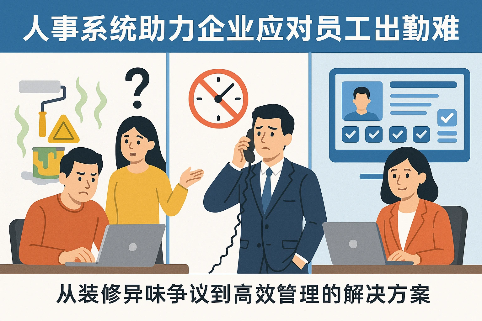 人事系统助力企业应对员工出勤难题：从装修异味争议到高效管理的解决方案