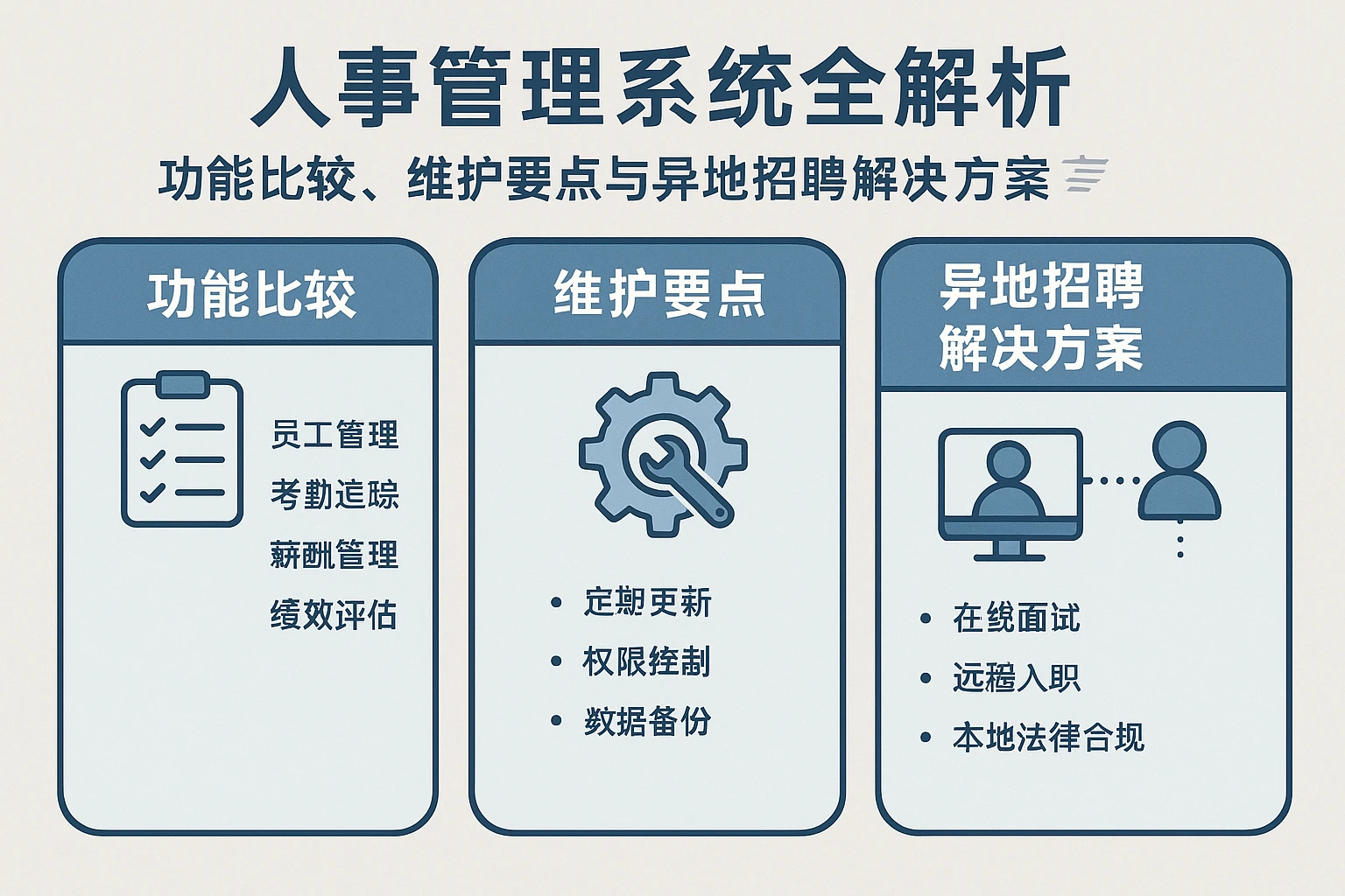 人事管理系统全解析：功能比较、维护要点与异地招聘解决方案