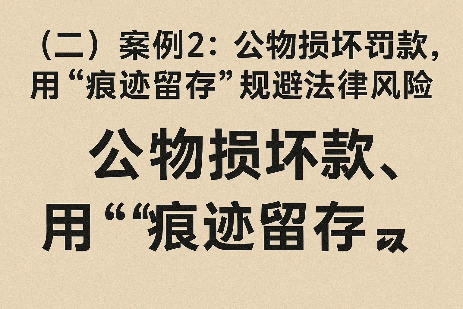 （二）案例2：公物损坏罚款，用“痕迹留存”规避法律风险