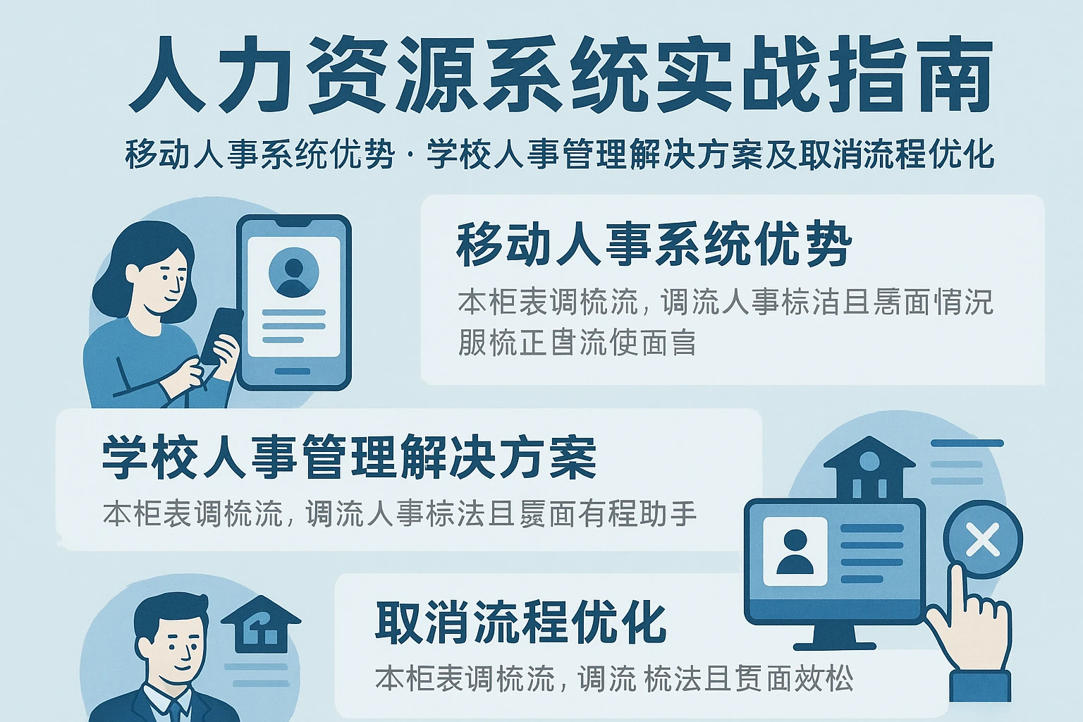 人力资源系统实战指南：移动人事系统优势、学校人事管理解决方案及取消流程优化