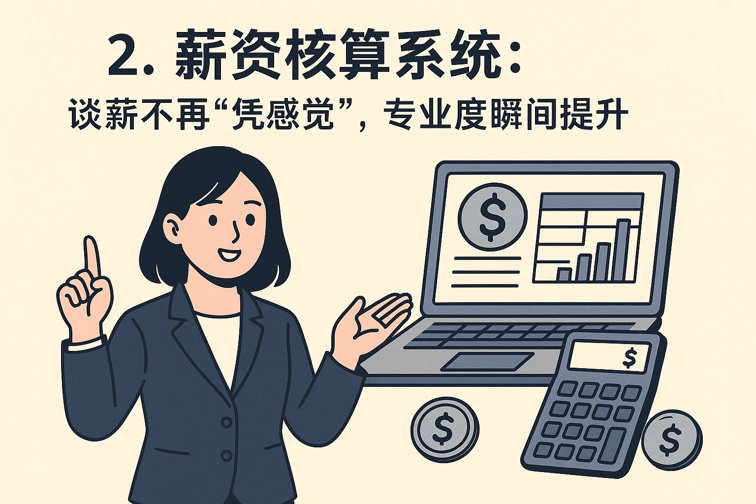 2. 薪资核算系统：谈薪不再“凭感觉”，专业度瞬间提升