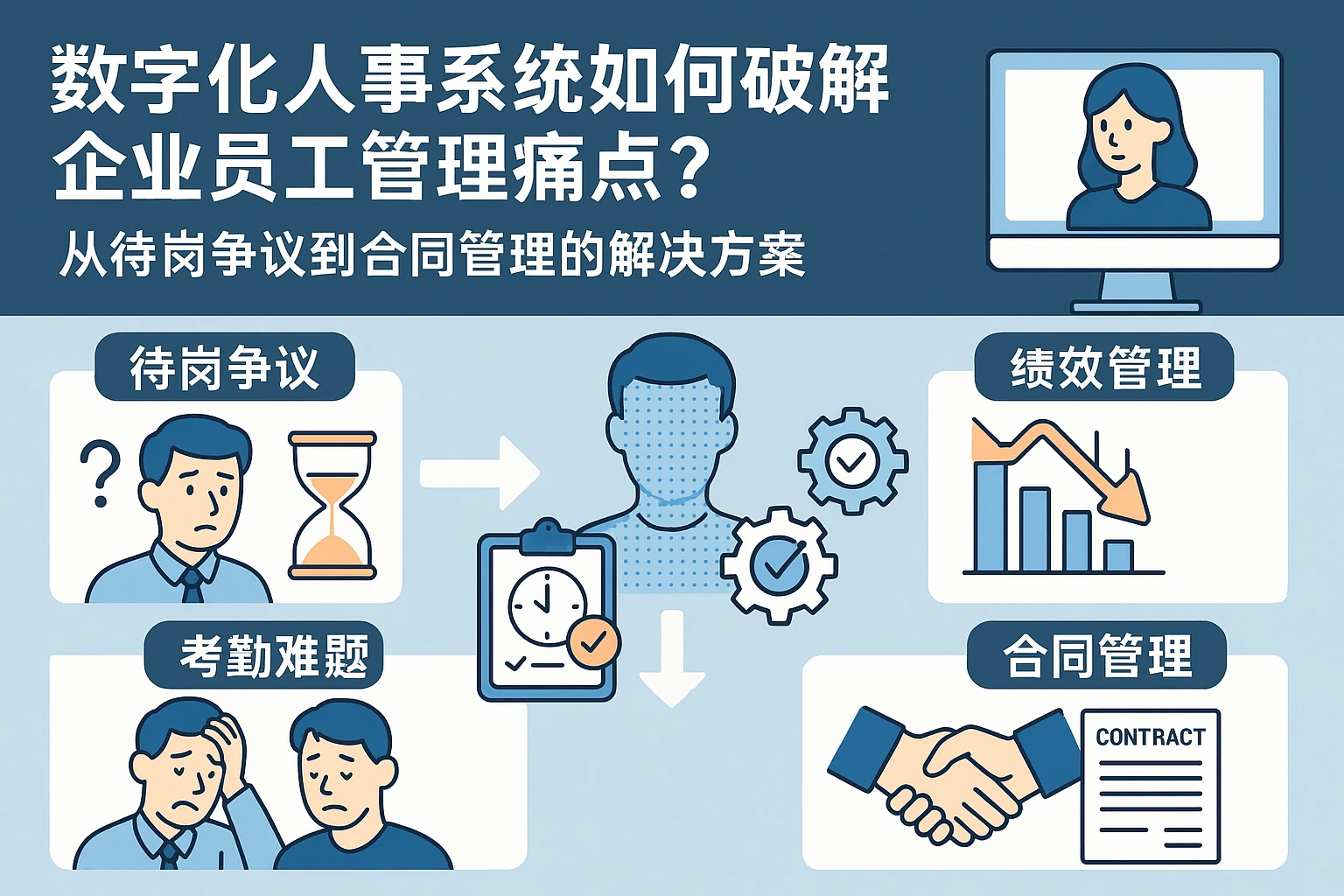 数字化人事系统如何破解企业员工管理痛点？从待岗争议到合同管理的解决方案