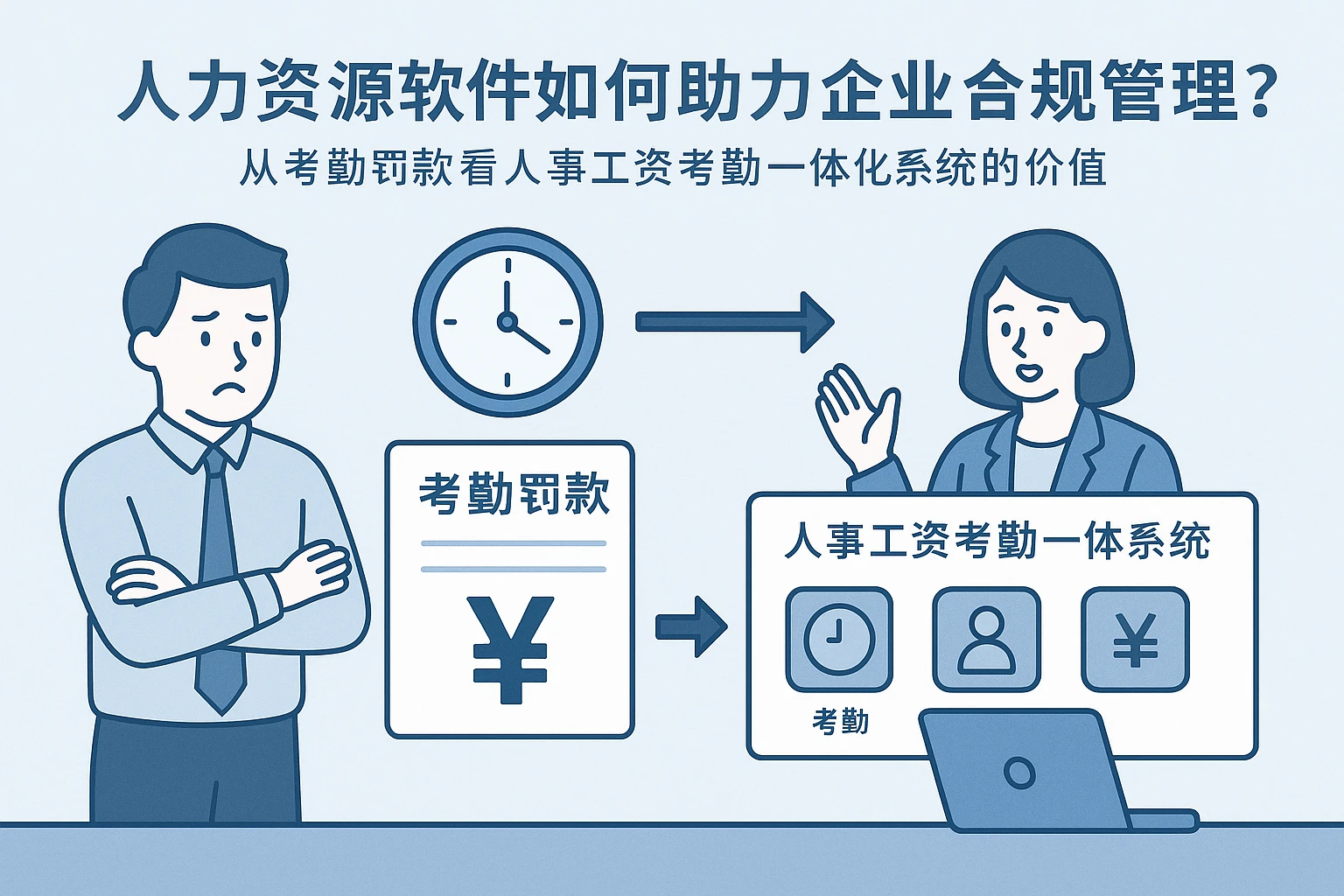人力资源软件如何助力企业合规管理？从考勤罚款看人事工资考勤一体化系统的价值