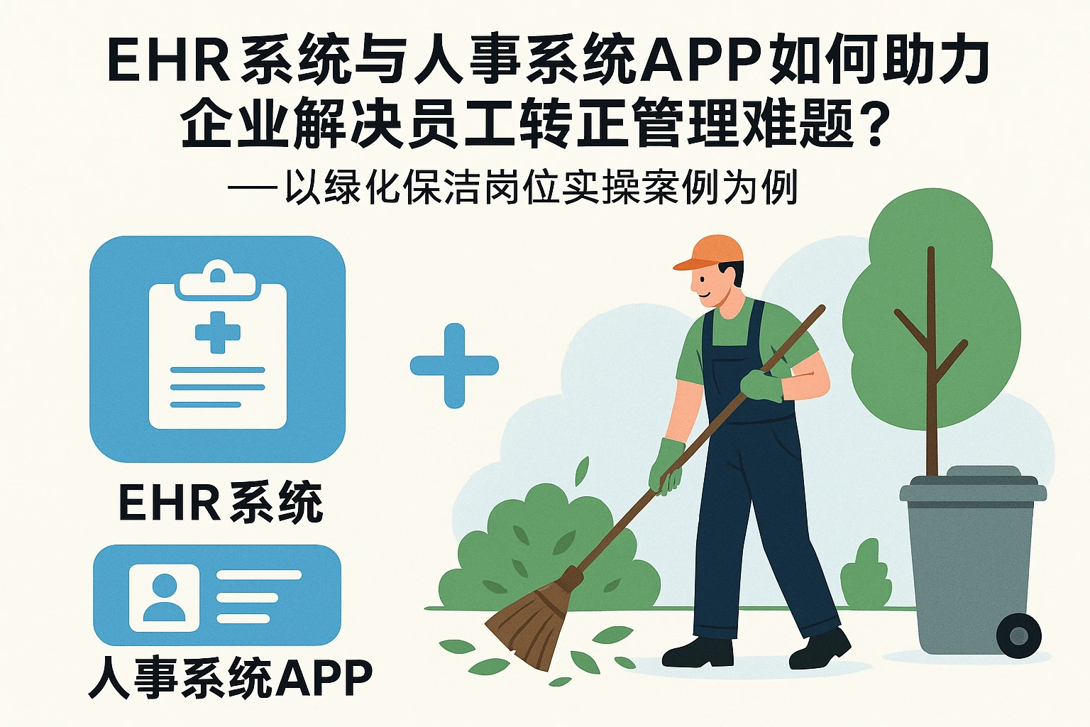 EHR系统与人事系统APP如何助力企业解决员工转正管理难题？——以绿化保洁岗位实操案例为例