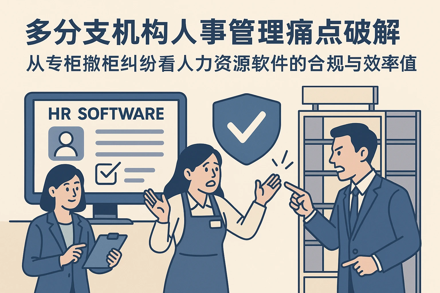 多分支机构人事管理痛点破解：从专柜撤柜纠纷看人力资源软件的合规与效率价值