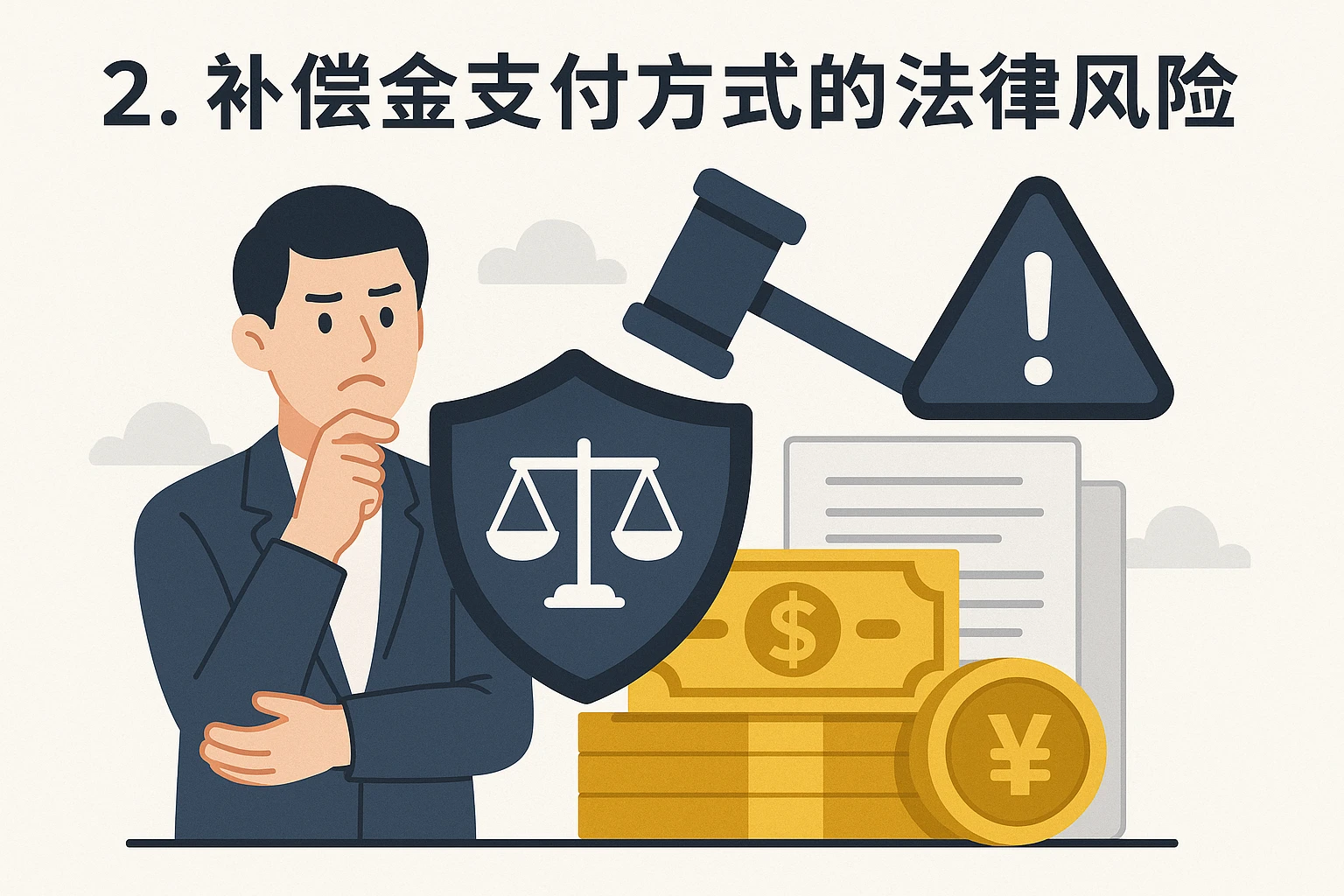 2. 补偿金支付方式的法律风险