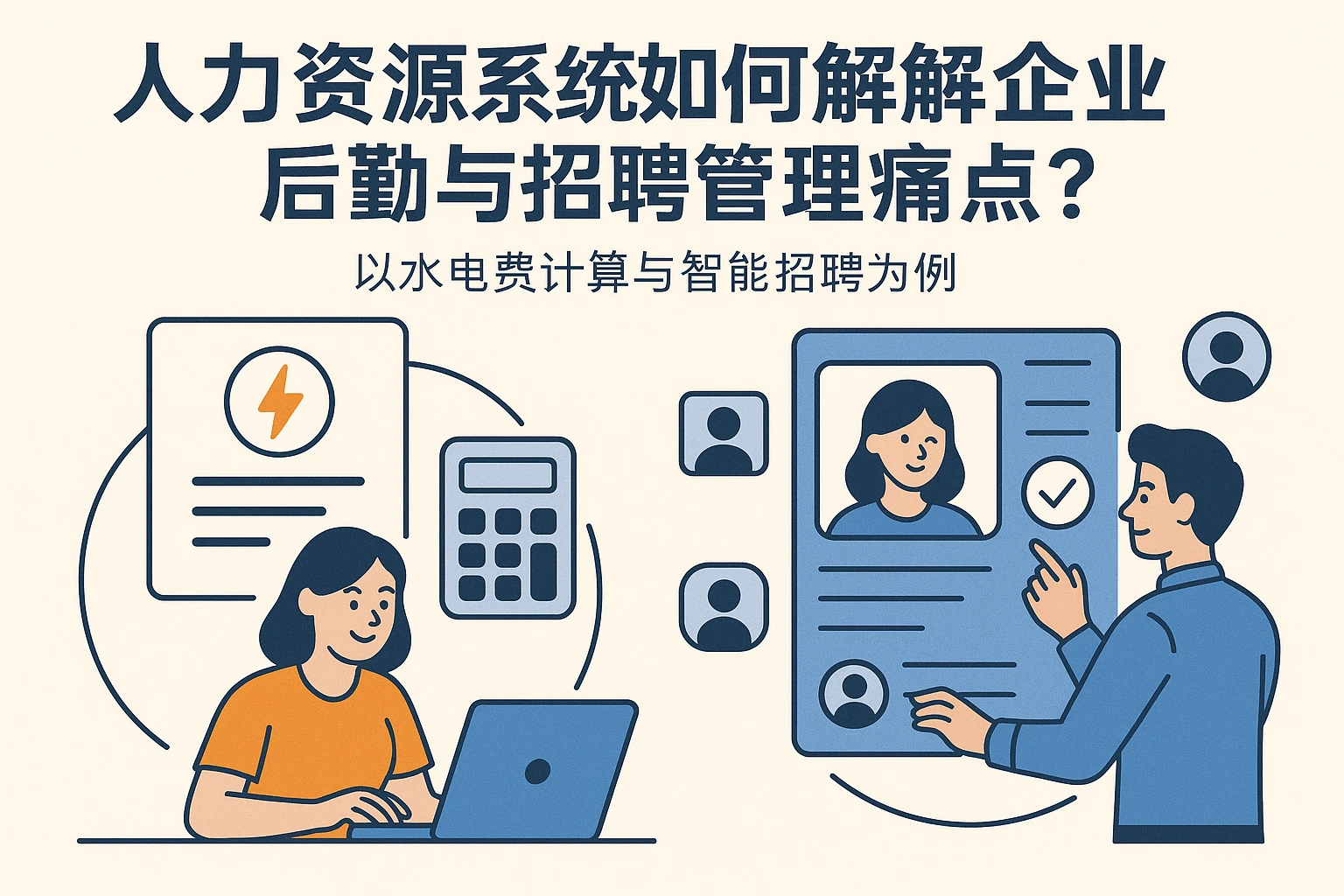 人力资源系统如何解决企业后勤与招聘管理痛点？以水电费计算与智能招聘为例