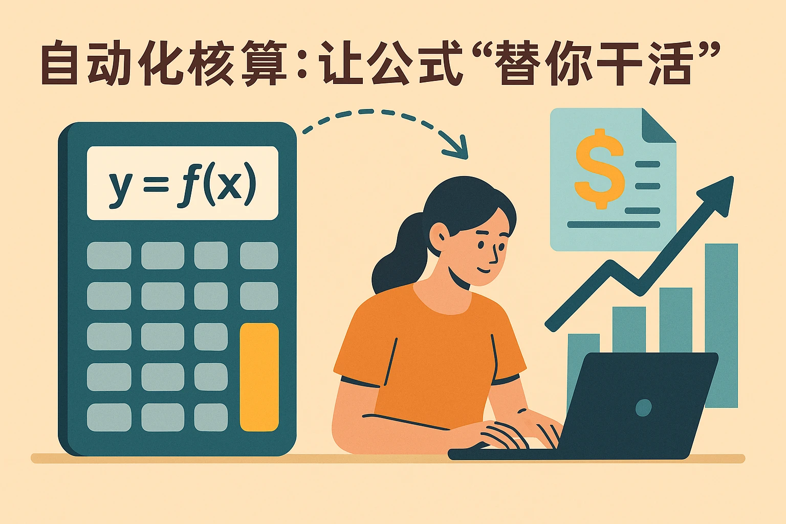 2. 自动化核算：让公式“替你干活”