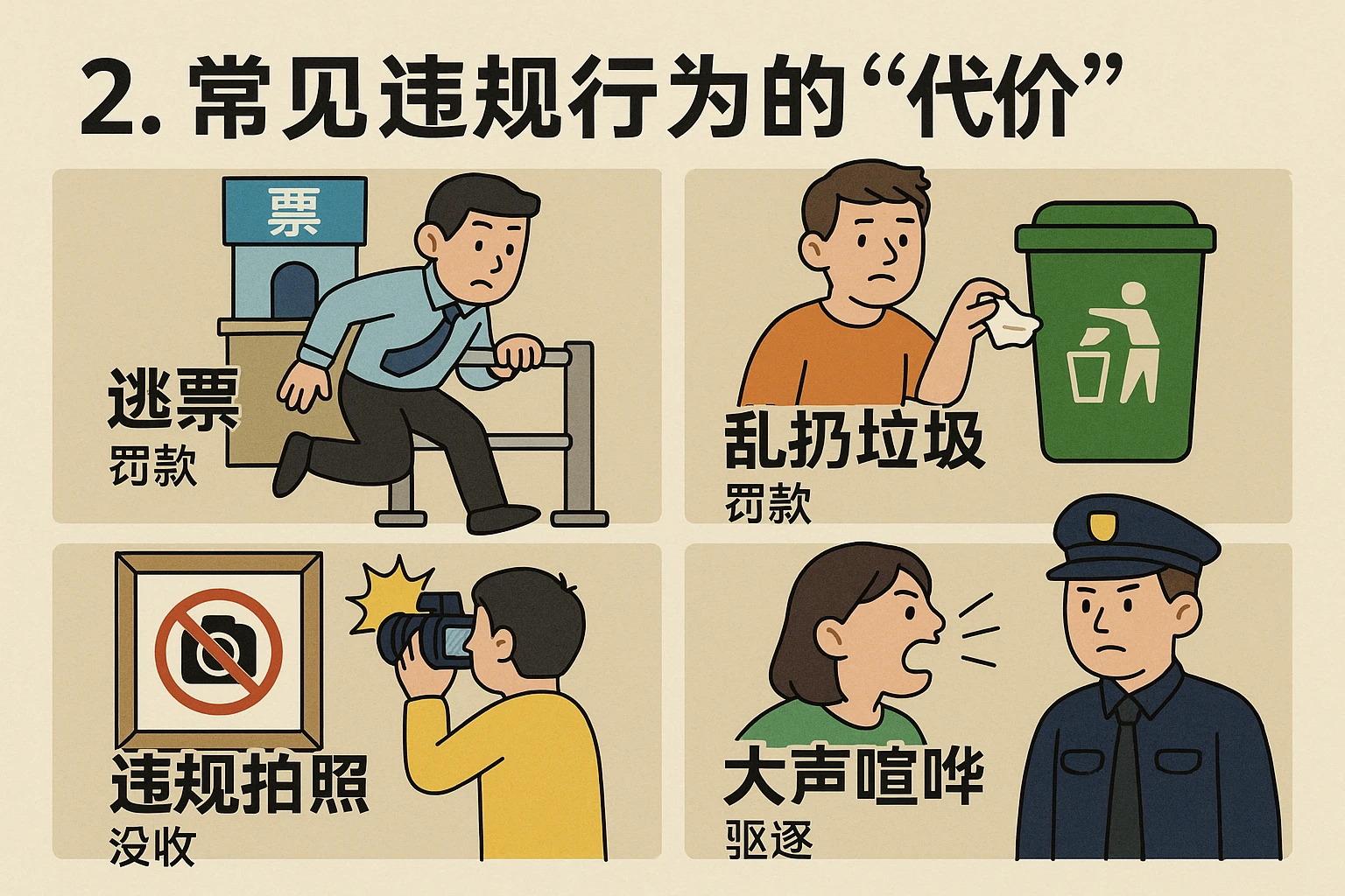 2. 常见违规行为的“代价”