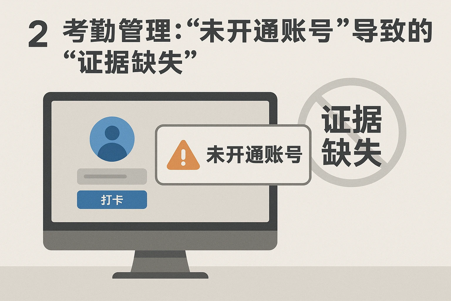 2. 考勤管理：“未开通账号”导致的“证据缺失”