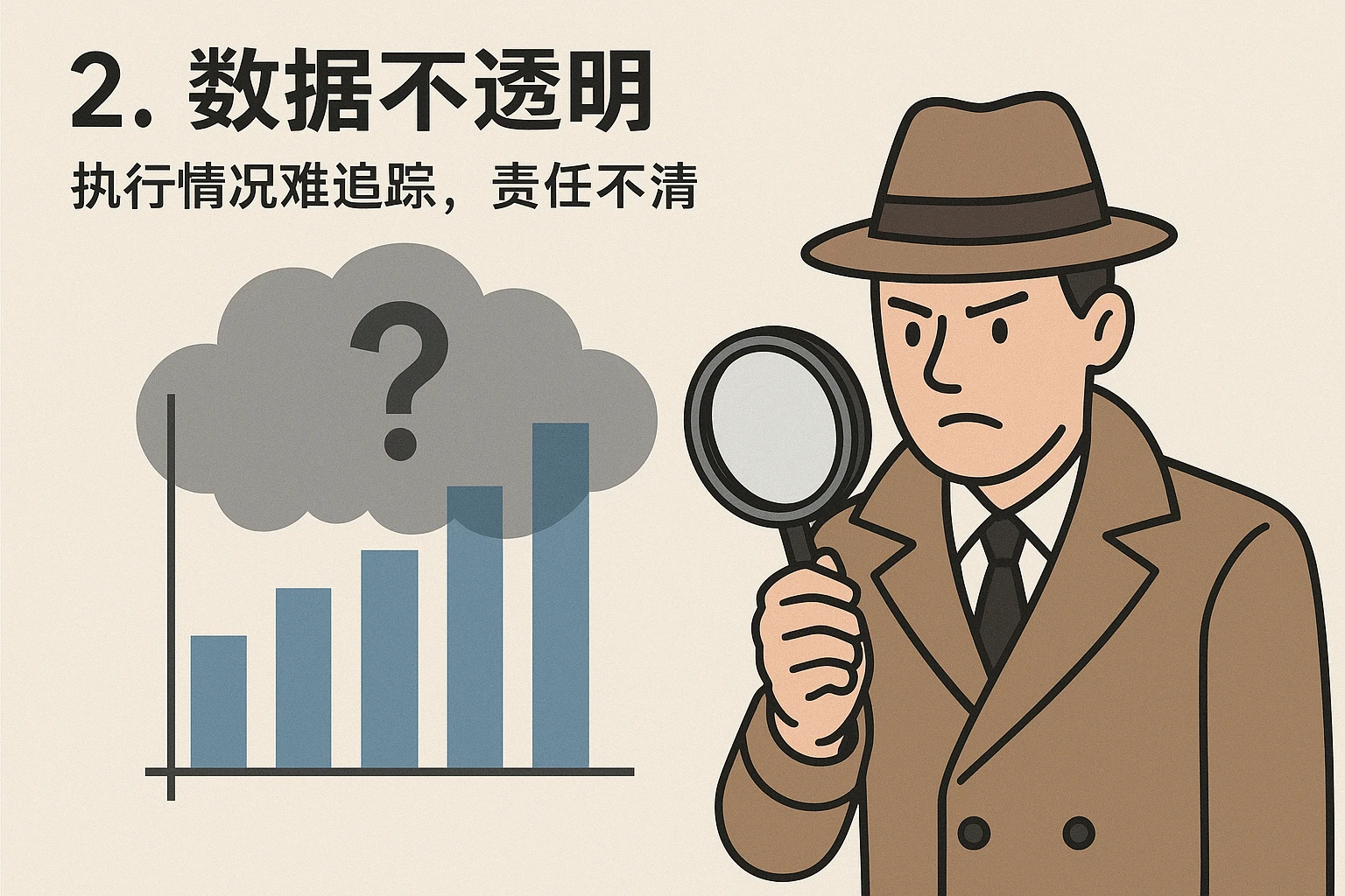 2. 数据不透明:执行情况难追踪,责任不清