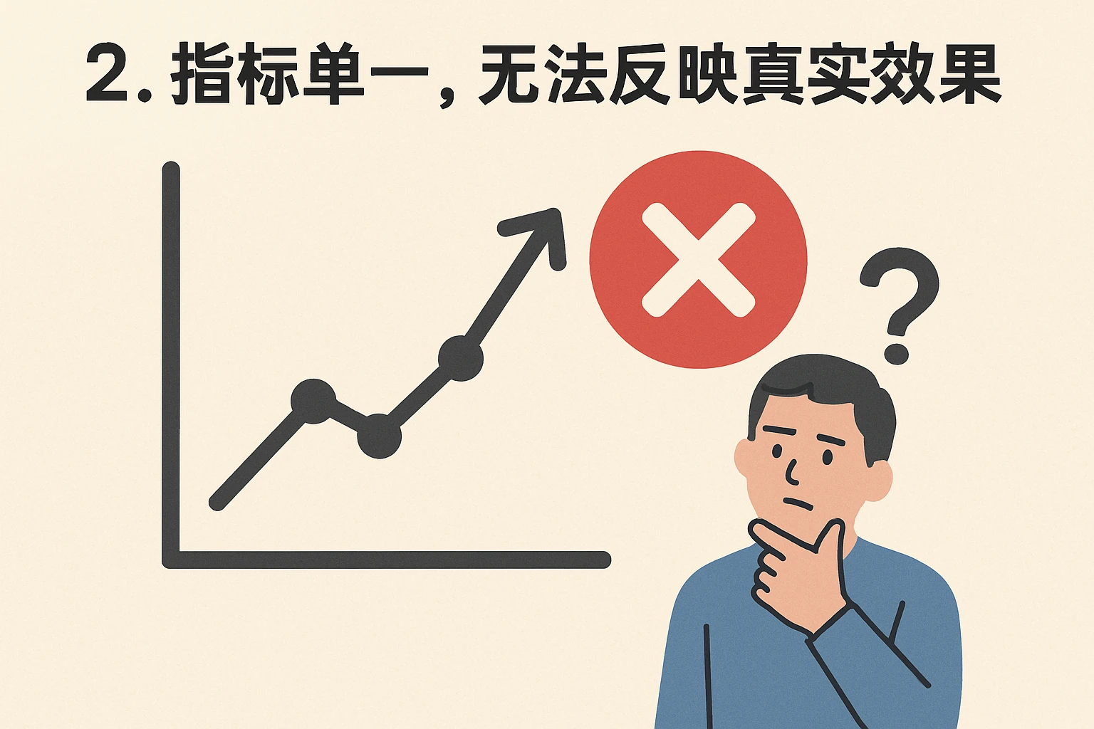 2. 指标单一，无法反映真实效果
