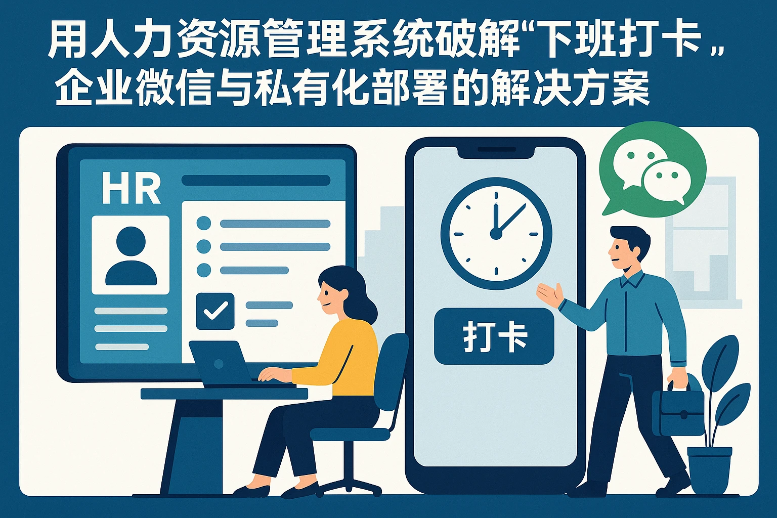 用人力资源管理系统破解“下班打卡等待症”：企业微信与私有化部署的解决方案