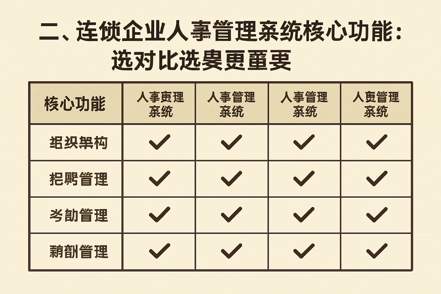 二、连锁企业人事管理系统核心功能对比：选对比选贵更重要