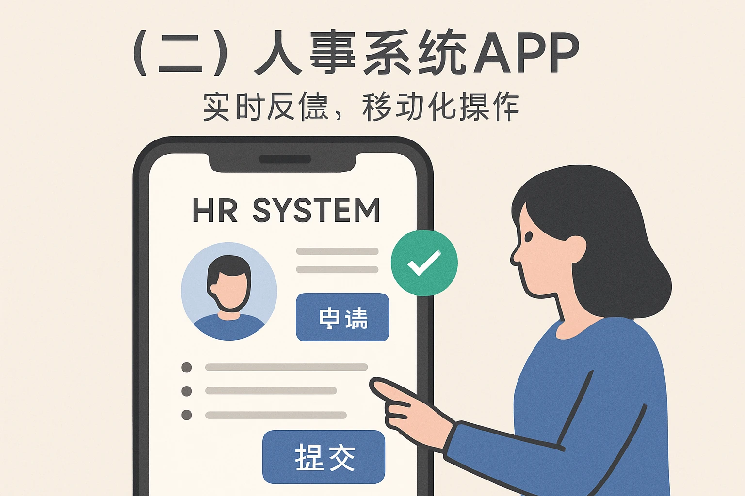 （二）人事系统APP：实时反馈，移动化操作