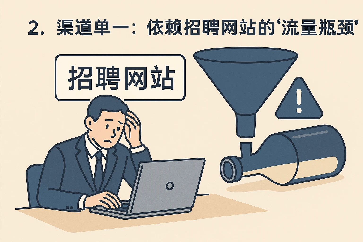 2. 渠道单一：依赖招聘网站的“流量瓶颈”