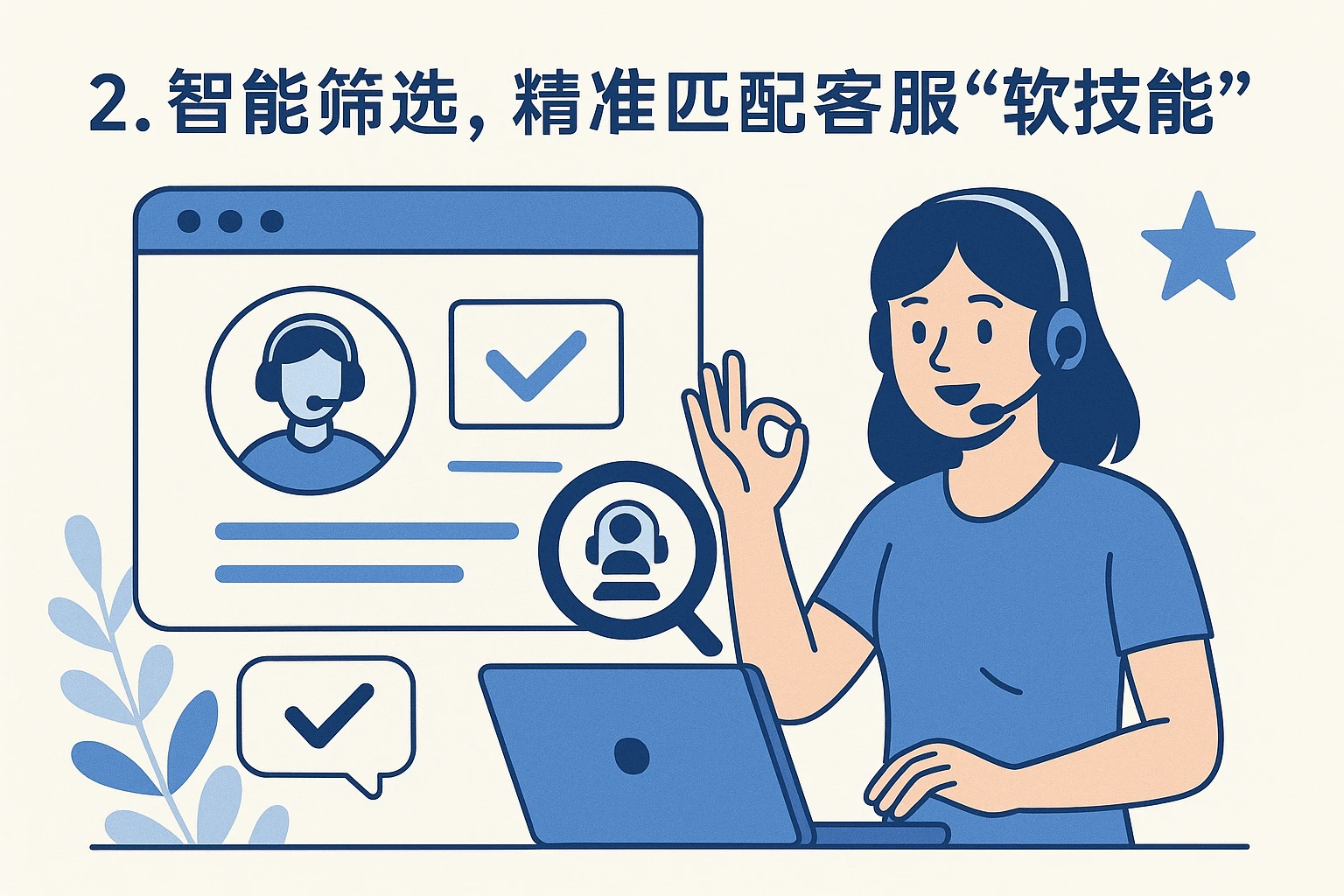 2. 智能筛选，精准匹配客服“软技能”