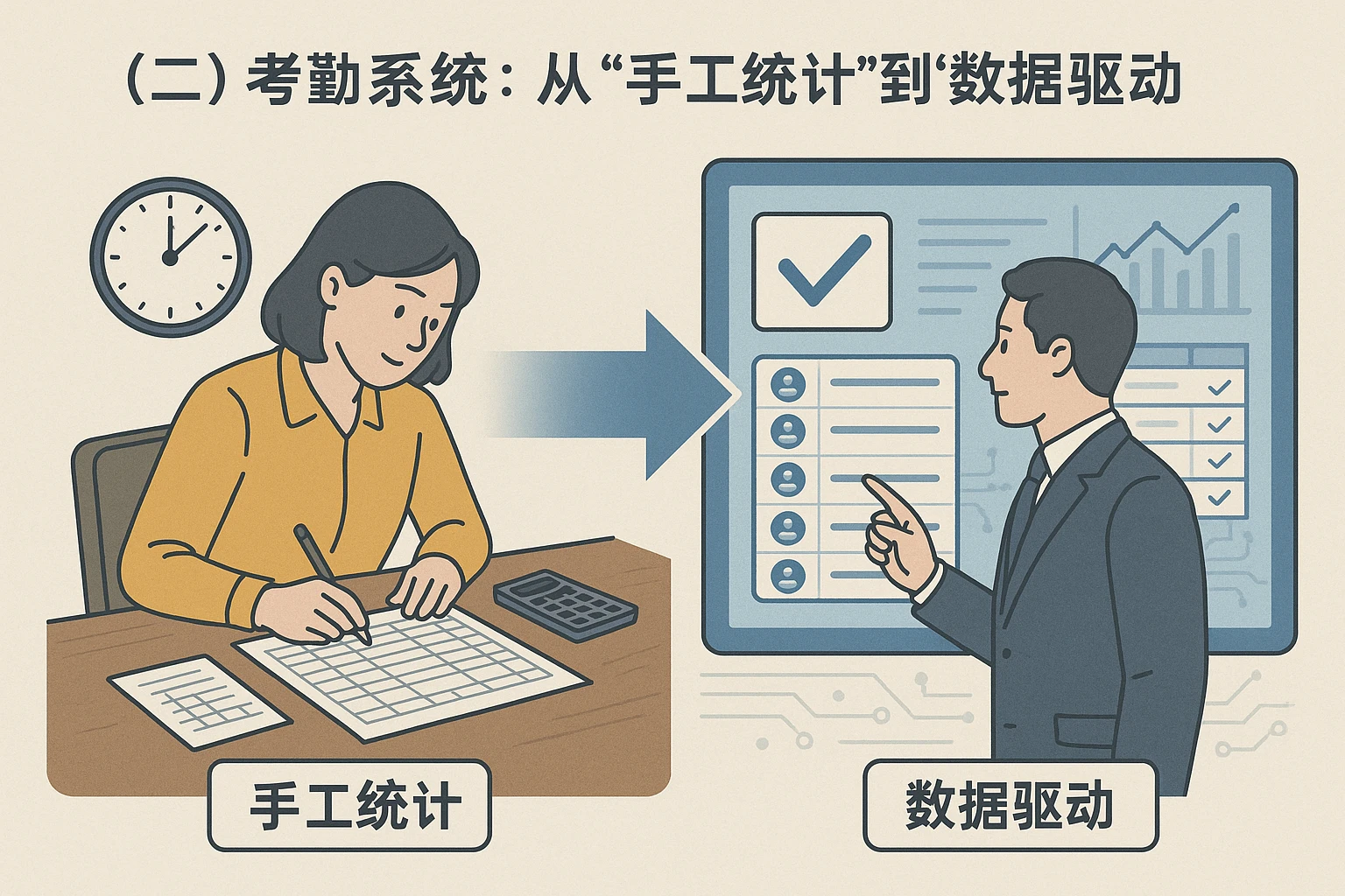 （二）考勤系统：从“手工统计”到“数据驱动”