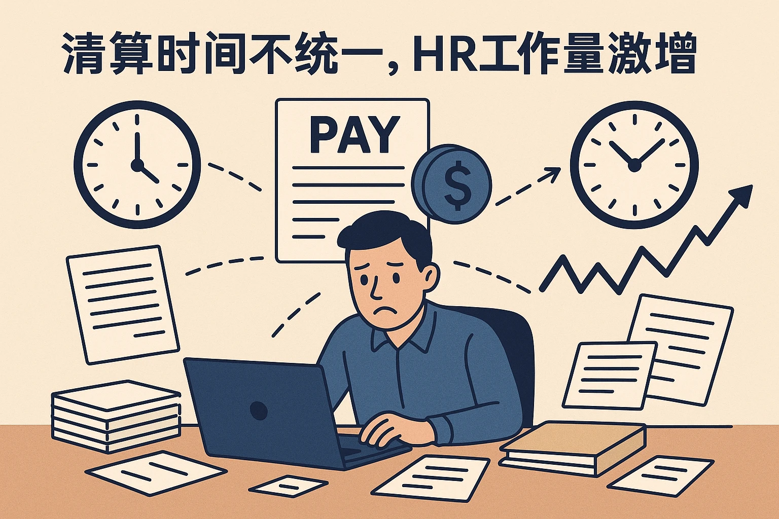 2. 清算时间不统一，HR工作量激增