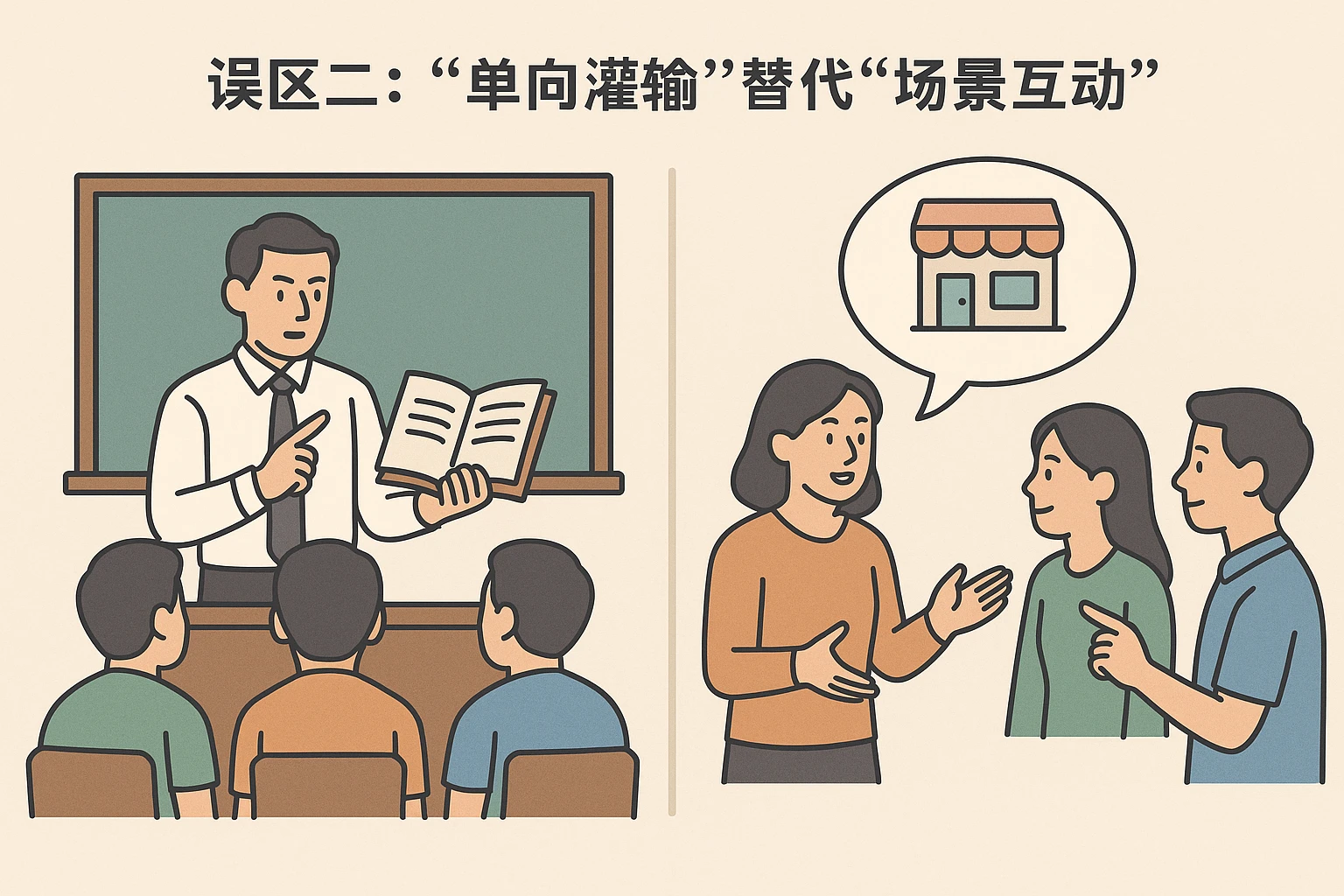 2. 误区二：“单向灌输”替代“场景互动”