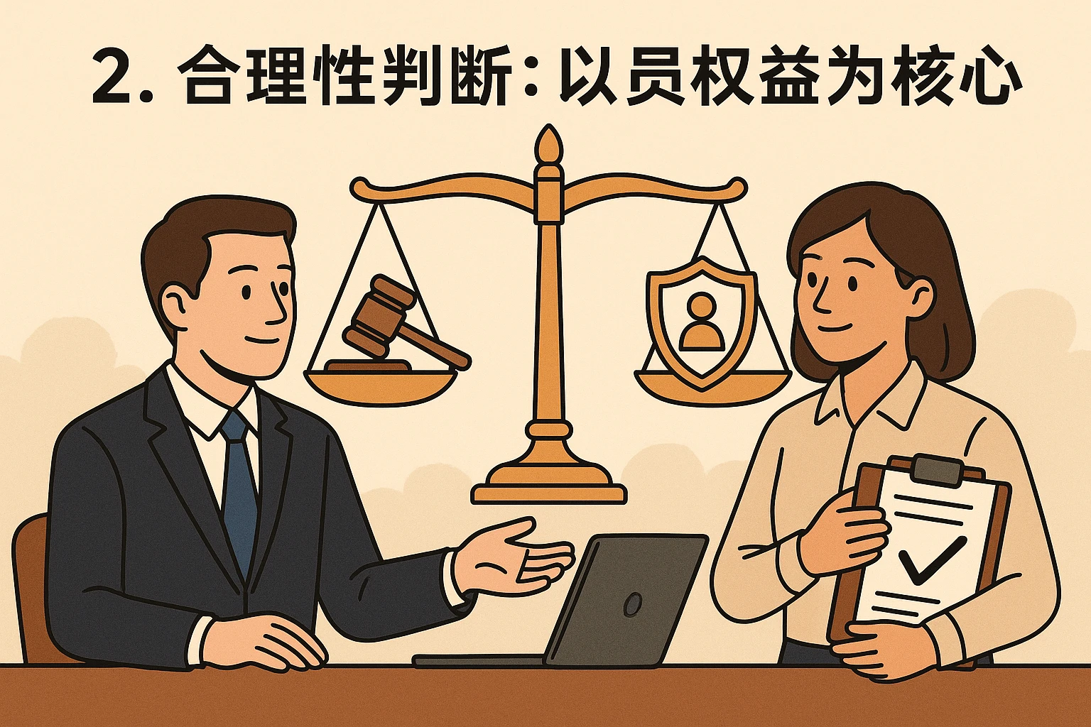 2. 合理性判断：以员工权益为核心