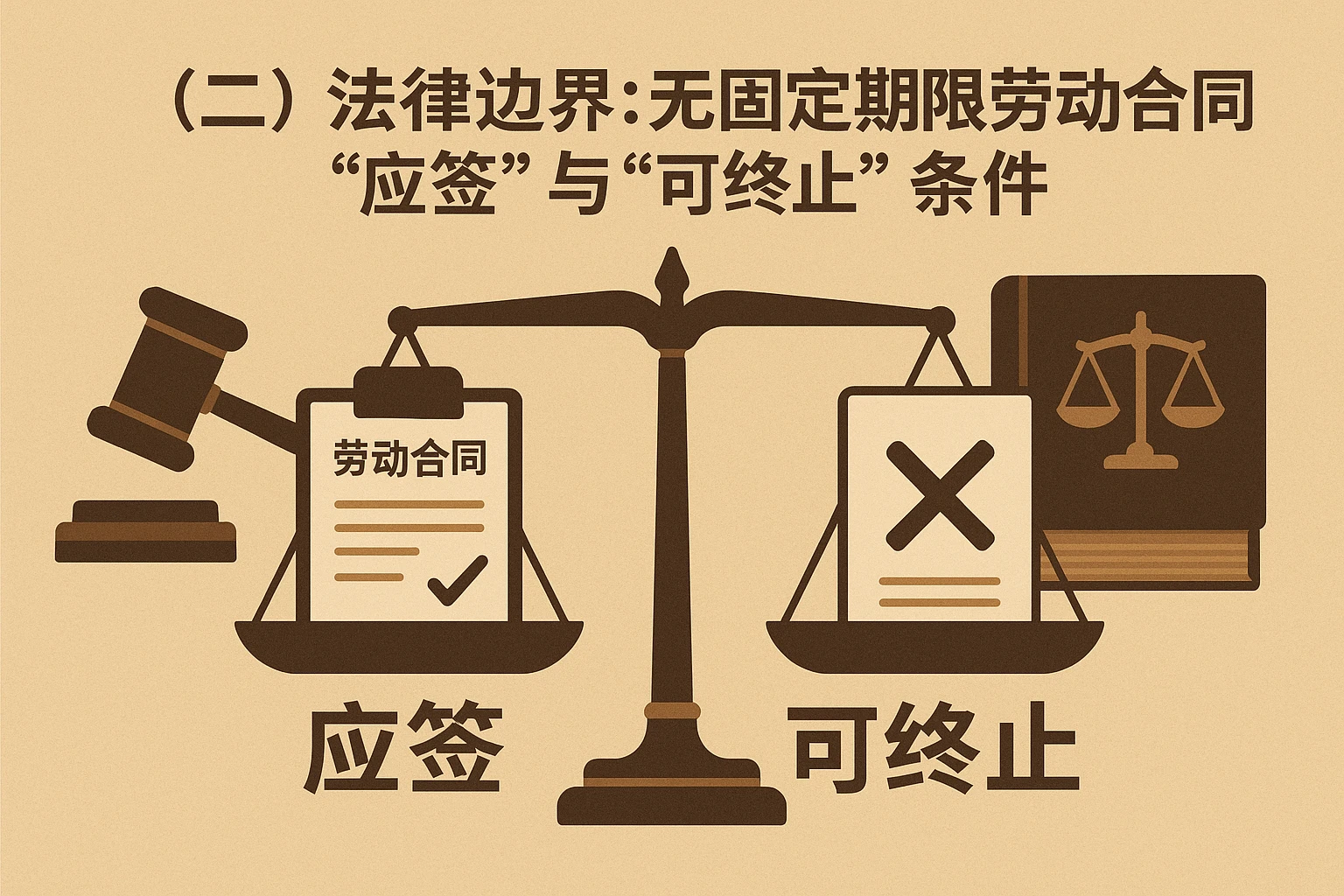 （二）法律边界：无固定期限劳动合同的“应签”与“可终止”条件