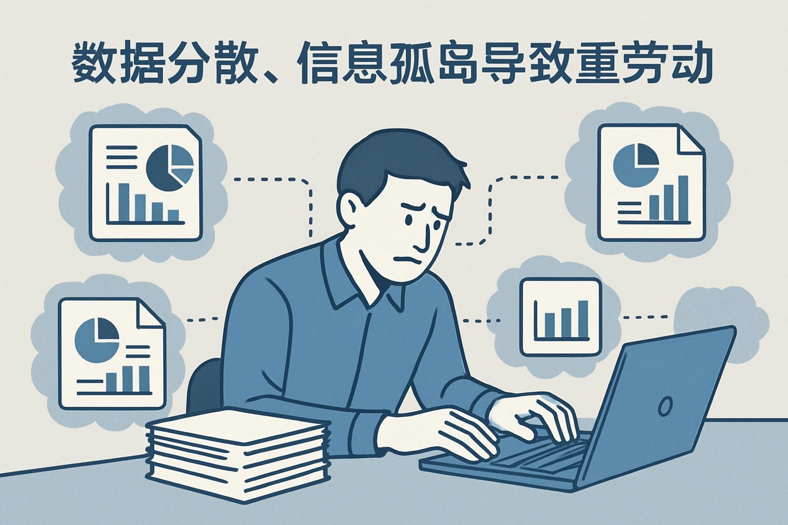 2. 数据分散，信息孤岛导致重复劳动