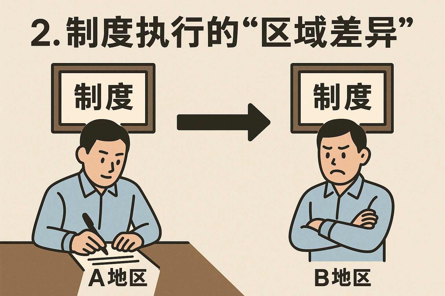 2. 制度执行的“区域差异”