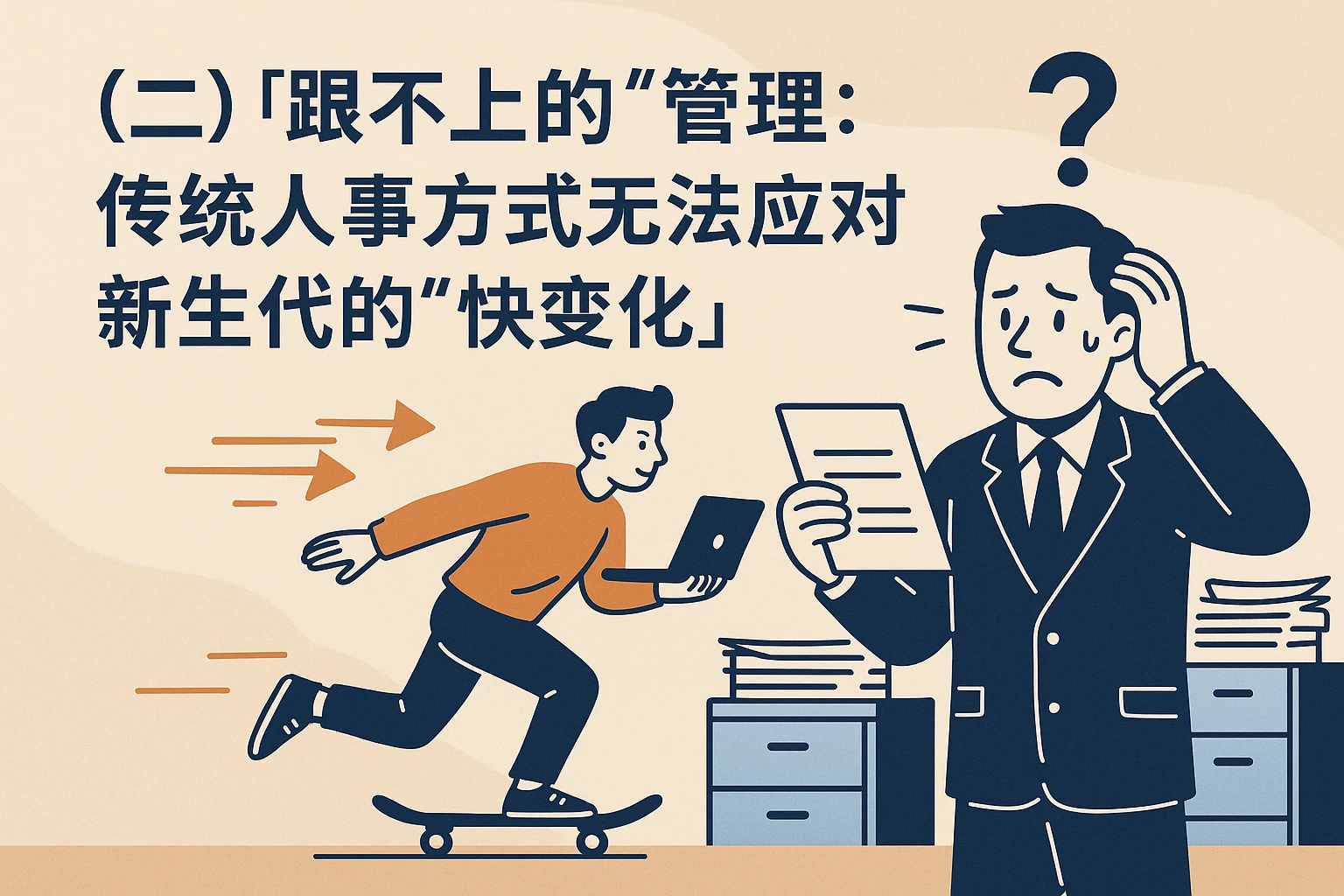（二）“跟不上”的管理：传统人事方式无法应对新生代的“快变化”