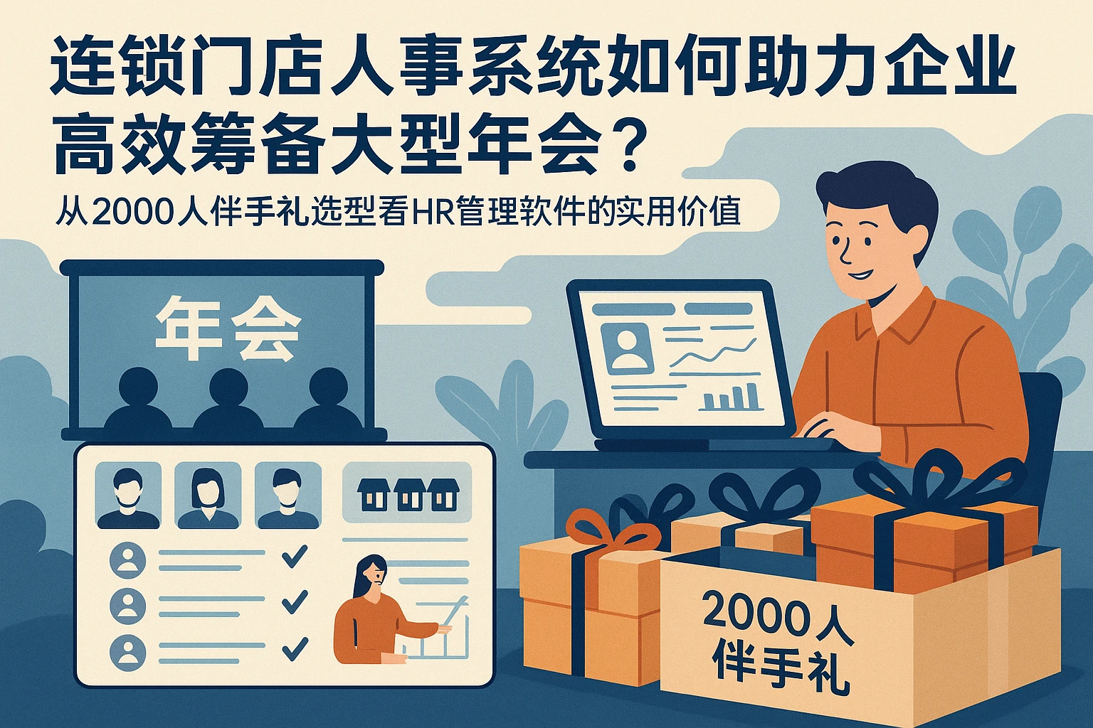连锁门店人事系统如何助力企业高效筹备大型年会？——从2000人伴手礼选型看HR管理软件的实用价值