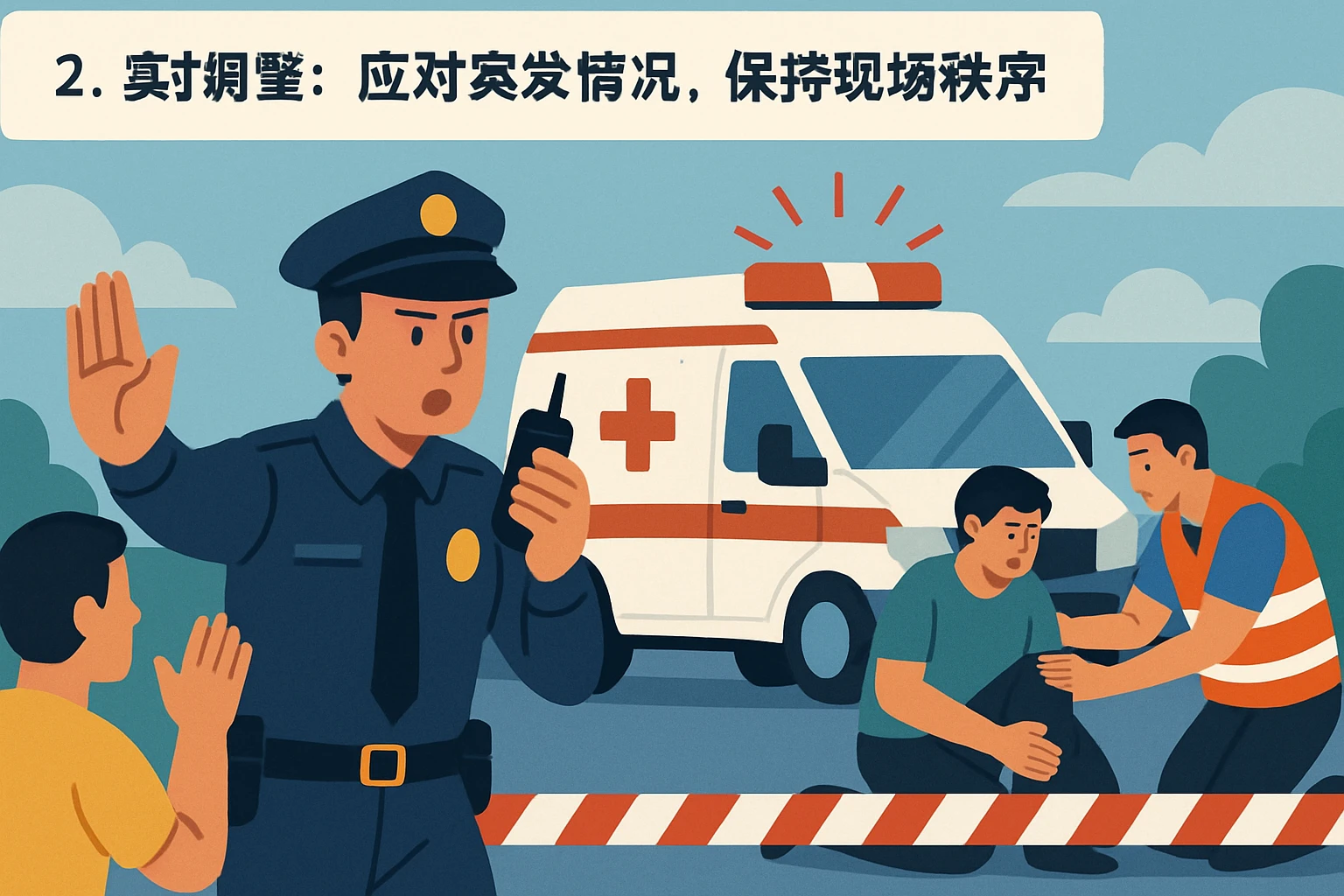 2. 实时调整：应对突发情况，保持现场秩序