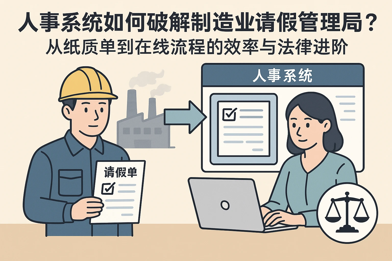 人事系统如何破解制造业请假管理困局？从纸质单到在线流程的效率与法律进阶