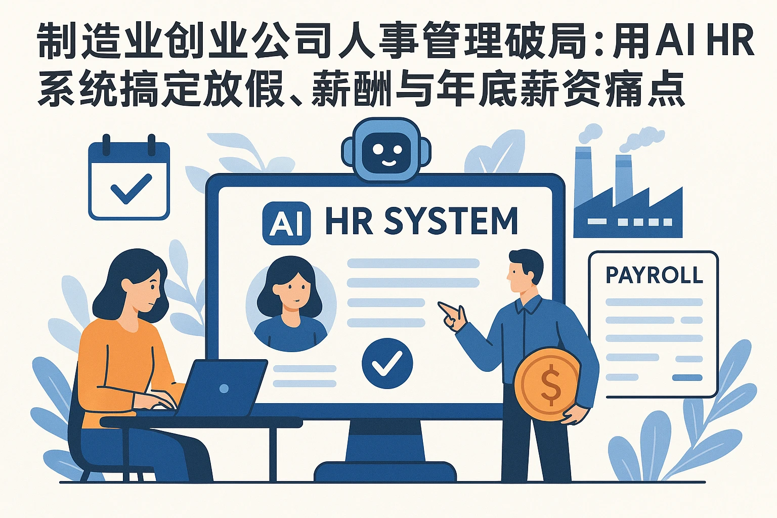 制造业创业公司人事管理破局：用AI HR系统搞定放假、薪酬与年底薪资痛点