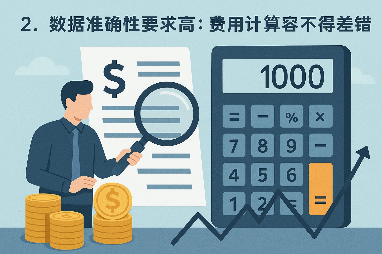2. 数据准确性要求高：费用计算容不得差错