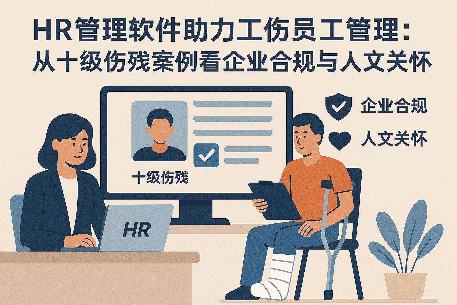 HR管理软件助力工伤员工管理：从十级伤残案例看企业合规与人文关怀